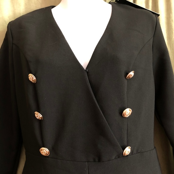 New ๐ฏDO&BE Stunning Military Buttoned Black Romper - Picture 4 of 8